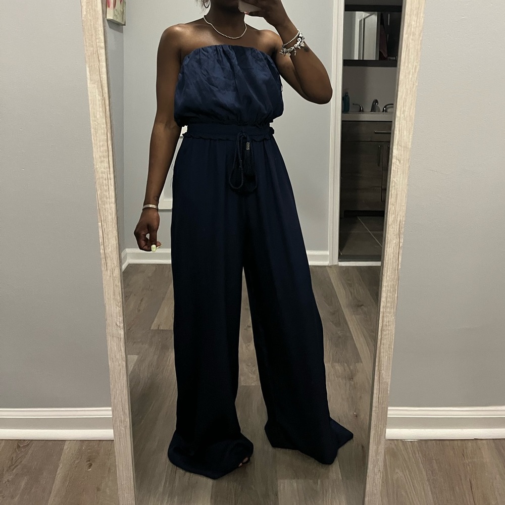 Strapless pant romper